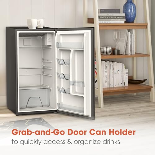 Image of Magic Chef 3.2-cu. ft. Mini Fridge in Black, Small Compact All Refrigerator with No Freezer for Bedroom, Apartment, Dorm Room, Office