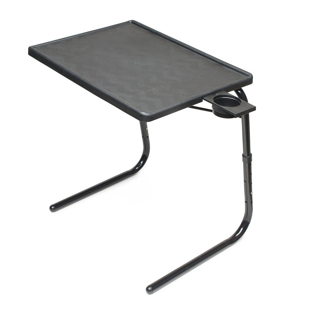 Table Mate II Folding TV Tray Table and Cup Holder with 6 Height and 3 Angle Adjustments the Original TV Tray (Black)