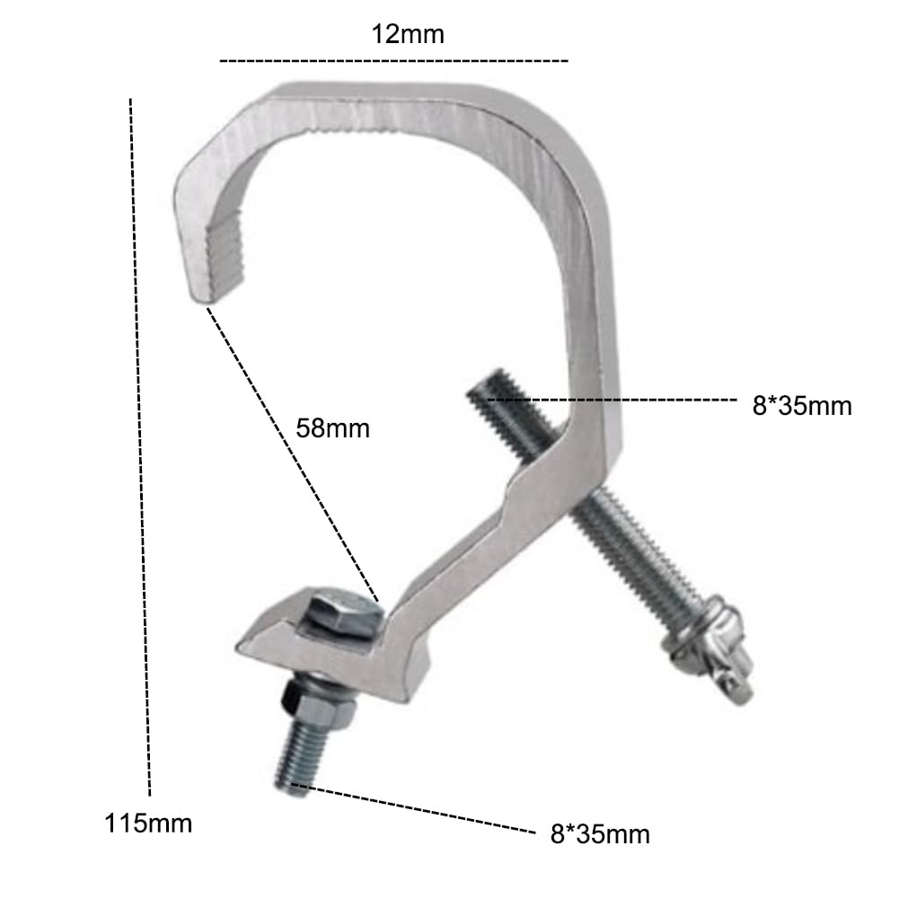 Morsetti per Luci Scena, Morsetto per Luci da Palcoscenico, 35-55mm Morsetto per Traliccio Luci,per Strutture per Palco,Gancio Morsetto da Palcoscenico per Altoparlanti o Accessori di illuminazione