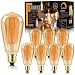 8-Pack Edison Bulbs Antique Vintage Style Light Bulb Dimmable Amber Warm 60W E26 Base for Wall Sconce Chandelier Retro Fixture by LUXON