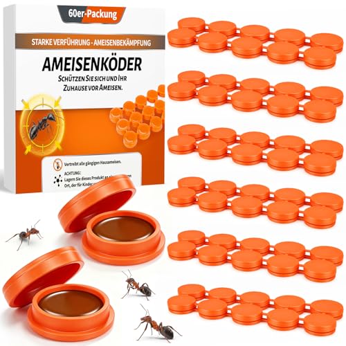 60 Stück Ameisenköderdose - Ameisenköder Ameisen Köderdose Ameisenköderdose für Innen und Außenbereich, Ameisenköder für Küche, Haus, Vorratsraum