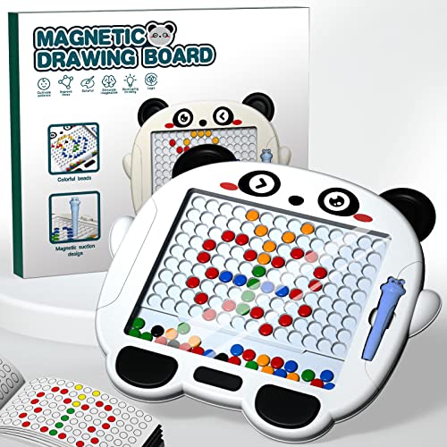 Magnetic Drawing Board For Kids & Toddlers, Cute Panda Doodle Board With Beads And Magnetic Pen, Magnetic Dot Art Educational Toys, Toddler Activities Travel Toys For Boys Girls Ages 3 4 5 6 #TOP4
