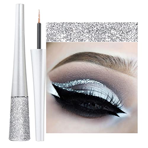 Rosarden Glitter Eyeliner Long Lasting Wear, Colored Eyeliners Makeup Pen, Metallic Liquid Eyeliner Waterproof Quick Dry Smooth No Fading Rainbow Eyeliner Eyeshadow Pencil, Women Sparkle Shimmer Color Eyeliner #TOP5