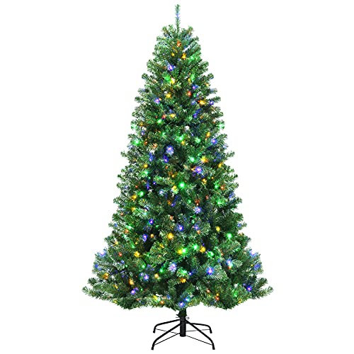 Goplus 7ft Pre-lit Artificial Christmas Tree, Hinged Remote Control Xmas Tree w/ 9 Lighting Modes & 500 Color Changing LED Lights, Residential and Commercial Decoration for Indoor, Holiday Festival Goplus 7ft Pre-lit Artificial Christmas Tree, Hinged Remote Control Xmas Tree w/ 9 Lighting Modes & 500 Color Changing LED Lights, Residential and Commercial Decoration for Indoor, Holiday Festival