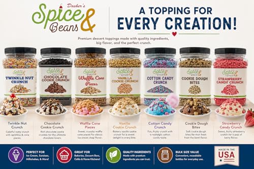 Image of Twinkle Nut Crunch 2.5 lb | Dessert Topping & Decoration for Ice Cream, Sundaes, Cakes, Cupcakes, Milkshakes & Frozen Yogurt | Bulk Resealable Container | Dasher's Spice & Beans