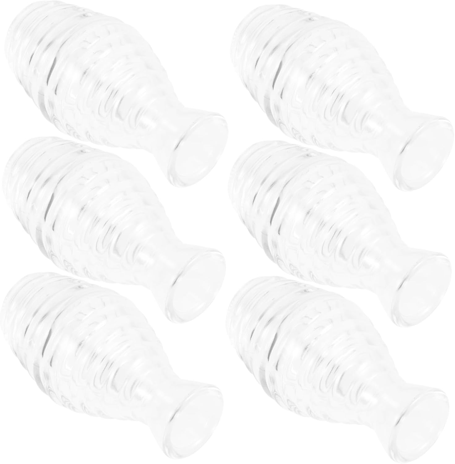 6pcs Aroma Glass Bottles Wide Mouth Diffuser Jars for Essential Oils Home Decorative Fragrance Bottles Reusable Glass Ornaments