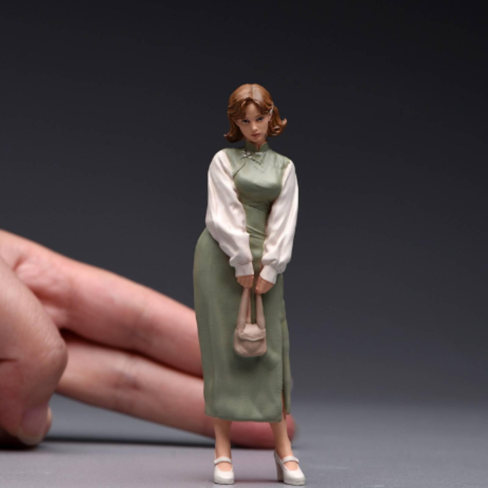 Figurina in 1:18 Dipinta a Mano Miniatura Donna Realistico Modellino per Modellisti
