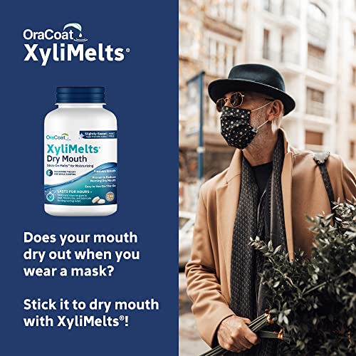 Oracoat Xylimelts Dry Mouth Relief Oral Adhering Discs Slightly Sweet With Xylitol, For Dry Mouth, Stimulates Saliva, Non-Acidic, Day And Night Use, Time Release For Up To 8 Hours, 230 Count #TOP5