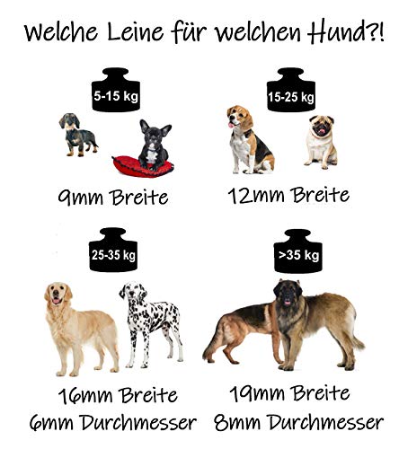 bio-leine leichte 9mm Biothane Schleppleine ohne Handschlaufe - 3 bis 25m I für kleine Hunde, 3m in Schwarz I schmutzabweisende & Wasserabweisende Hundeleine Leine