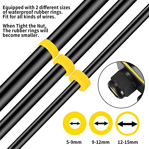 IP68 wasserdichte Abzweigdose, 2 Wege Kabelverbinder, externe Verteilerdose Außen, Leitung M20 Kabelbox Drahtverbinder Drahtbereich 5-15 mm Klemmen Wasserdicht