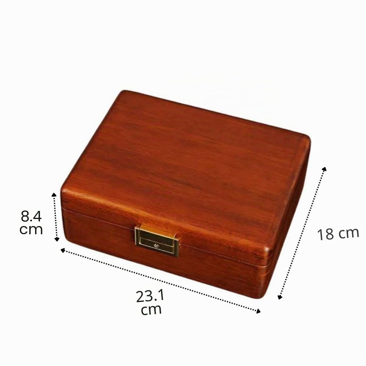 Bescott Joyero de madera para mujer, sólido con cerradura de terciopelo y llave, 2 capas, organizador de joyas de madera vintage, almacenamiento para aretes, anillos, collares, pulseras