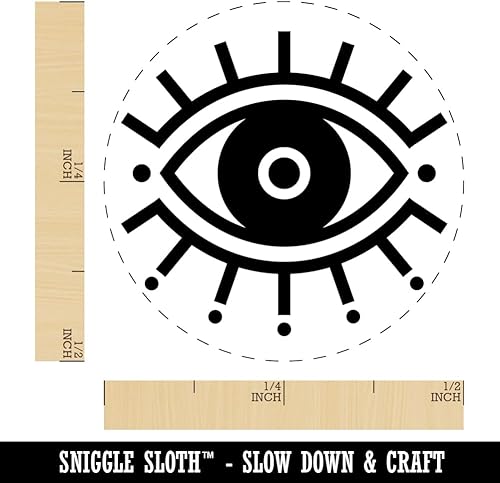 Miniatura 8 de Evil Eye Nazar Charm - Sello de goma autoentintado para sellar planificadores de manualidades, 1 pulgada de tamaño mediano, tinta azul