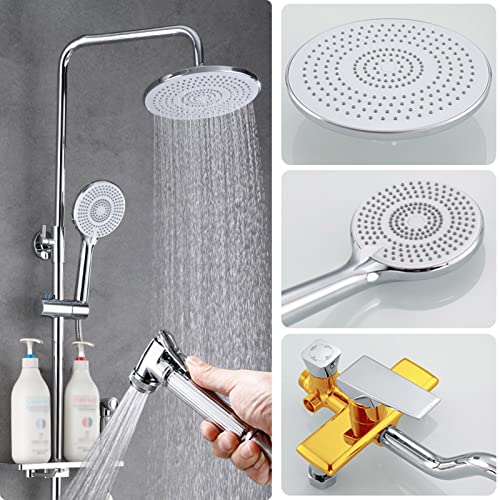 Robinet de douche mural ensemble de salle de bain haute pression 3 sets - 5