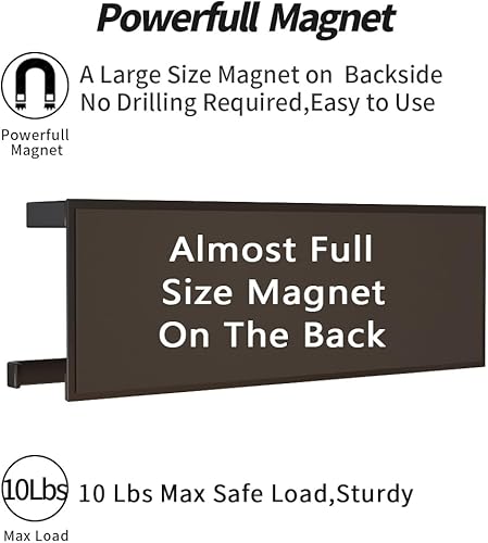 Miniatura 6 de Toallero magnético para refrigerador, toallero magnético multifunción, hecho de hierro, utilizado para cocina, baño, inodoro, sin taladros (negro,