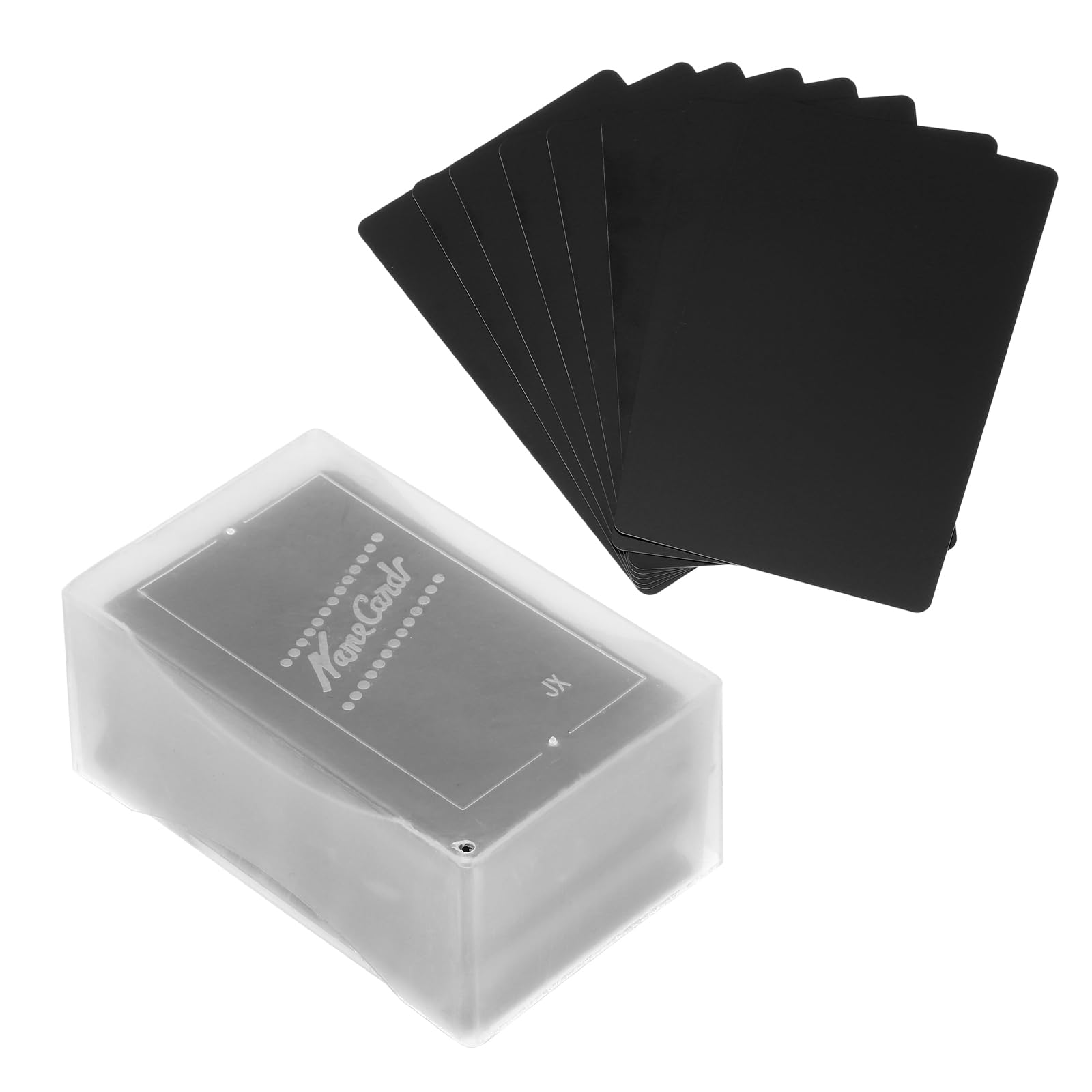 PATIKIL 0.21mm Metal Business Cards, 180 Pack Blank Name Card Laser Engraving Aluminum for DIY Gift Cards Black