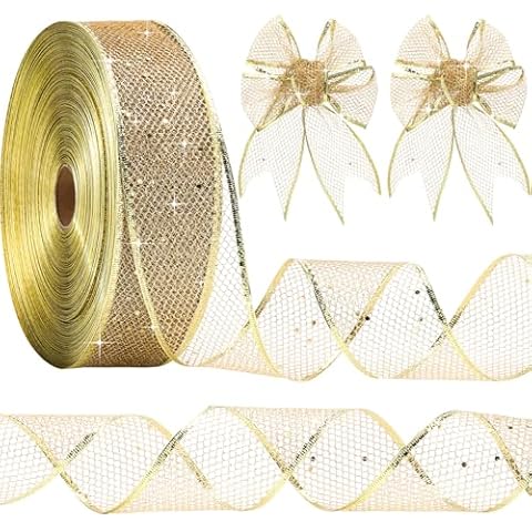 Geosar 2.5 Inch Gold Wired Ribbon Cover