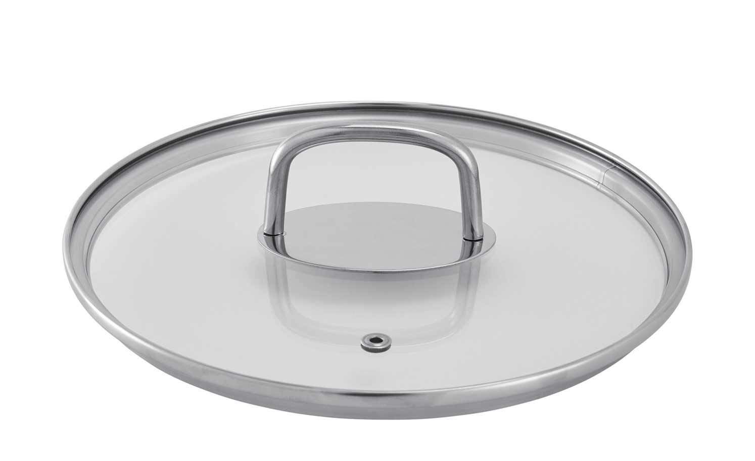 KHG Topfset 4-teilig Edelstahl Induktion Kochtopf 16 cm, 20 cm, 24 cm mit Glasdeckel, 16 cm Kasserolle Innenskala, spülmaschinengeeignet
