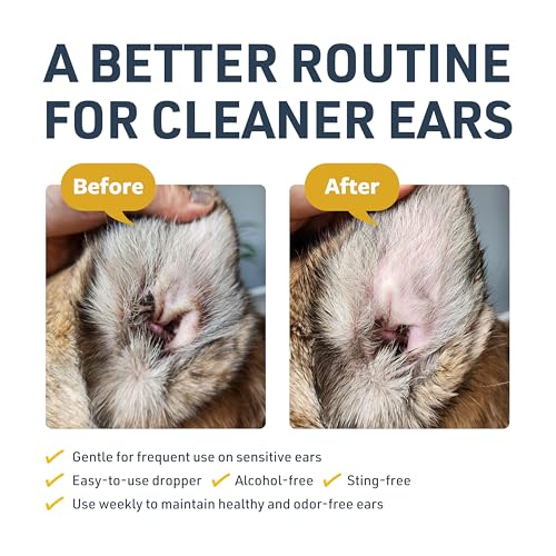 Veterinary Formula Clinical Care Ear Therapy, 4 oz. – Cat and Dog Ear Cleaner to Help Soothe Itchiness and Cleans The Ear Canal from Debris and Buildup That May Cause Infection