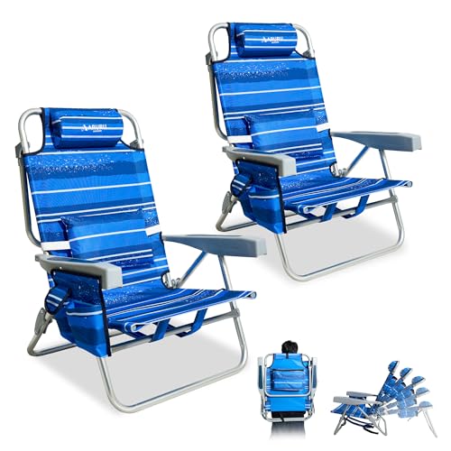 ARURU Folding Beach Chairs for Adults Set of 2