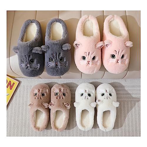 Plush animal slippers, soft and comfortable slippers, women's home slippers, bedroom cat girl plush slippers2