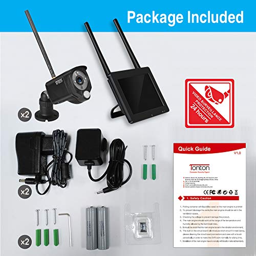 [2-Way Audio] Tonton 3Mp Portable Lcd Security Camera System Wireless With 7" Ips Touchscreen Monitor,4Ch Nvr Kit And 2Pcs 3.0Mp Camera With Pir Sensor,32Gb Sd Card Preinstalled(Grey) #TOP1