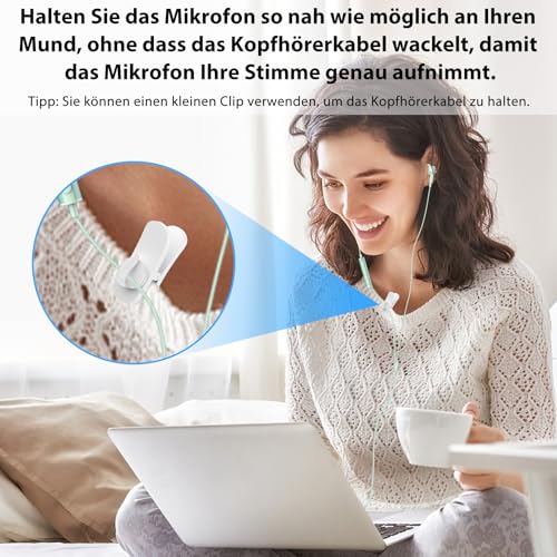 Auriculares con Micrófonos para PC, Magnético Ligeros Audifonos USB para Juegos,Cancelación Ruido Auriculares para Portátil con Control de Audio Audifonos Gaming para Transmisión En Vivo PS 4 Oficina - imagen 5