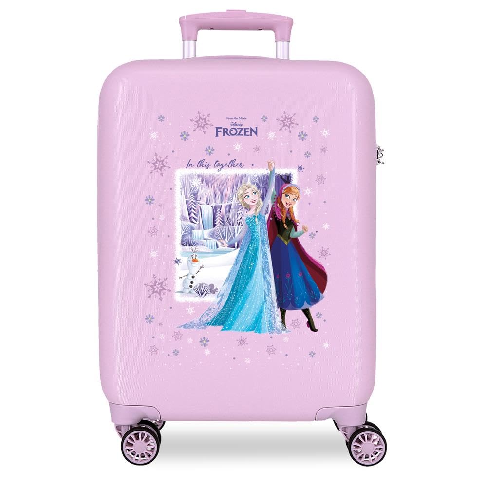 Disney Joumma Frozen in This Together Purple Cabin Suitcase 38x55x20 cm Rigid ABS Side Combination Lock 35L 2.5kg 4 Double Wheels