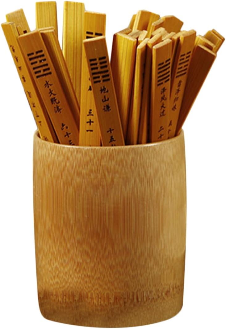WOONEKY Traditional Chinese Divination Game Sticks Set with Bucket Hexagram Fortune Telling Sticks for Fun Home Entertainment and Portable and Lightweight Prop