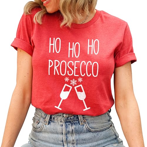 Ho Ho Ho Prosecco Unisex T Shirt Red