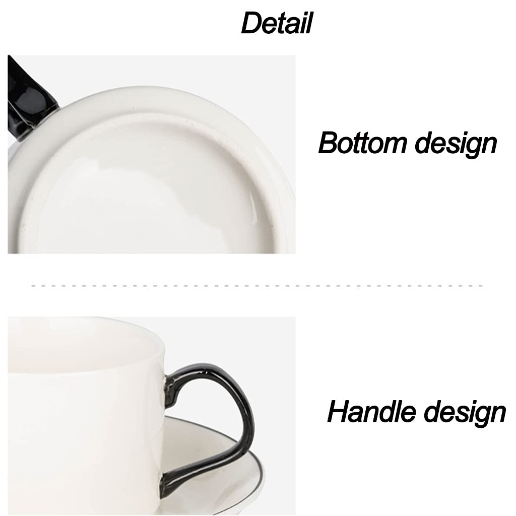 Tazze caffè/tè con Piatto 6.8 Oz, Set di Tazza di Porcellana, Tazze in Ceramica per caffè E Cacao, Premium qualità Osso Cina Tazza Tazza, Set di Dono Tazza per Uomo Dad Dad Mom