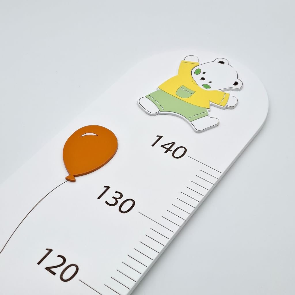 Botter Luigi | Legno Artigianale Made in Italy | Metro Crescita Bambini Modello Poppy Multicolore | Scala 70-140 cm | Elementi in Rilievo