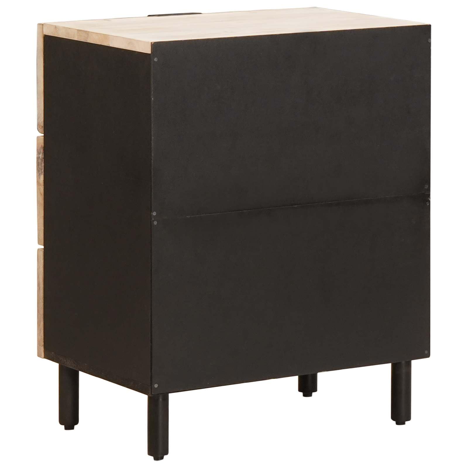Table de Chevet Blanche en Bois de manguier Massif, 50 x 33 x 62 cm, avec 3 tiroirs, guéridon pour Chambre à côté du lit, Rangement pour Lampe Livre téléphone