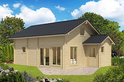 Preisvergleich Produktbild Ferienhaus F12 inkl. Fußboden - 70 mm Blockbohlenhaus, Grundfläche: 42,90 m², Satteldach