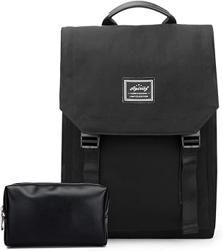 Laptop Backpack Women Daypack Rucksack for 14 Inch Laptop with Luggage Strap Storage Bag Business Waterproof Bookbag Travel Knapsack Black B