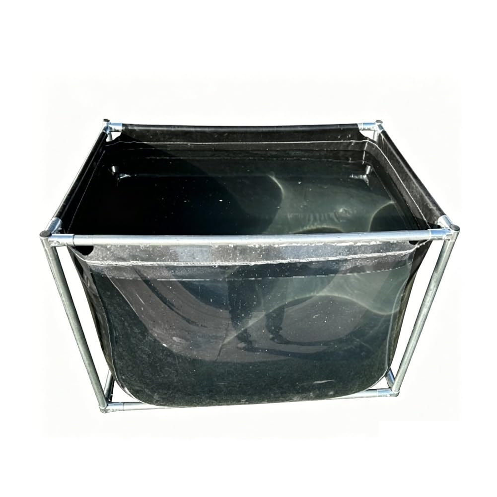 Bassin à poissons PVC 1x0.5x0.5m hors-sol avec structure acier et vanne