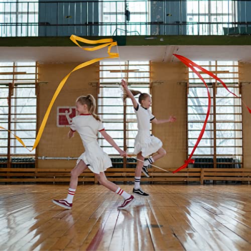 YUTOU Pack of 4 Rainbow Exercise Bands Children 2 Metres Dance Ribbon Gymnastics Band with Rod Rhythmic Sports Gymnastics Band Dance Streamer for Children Girls Art Dances (4 Colours) - Image 4