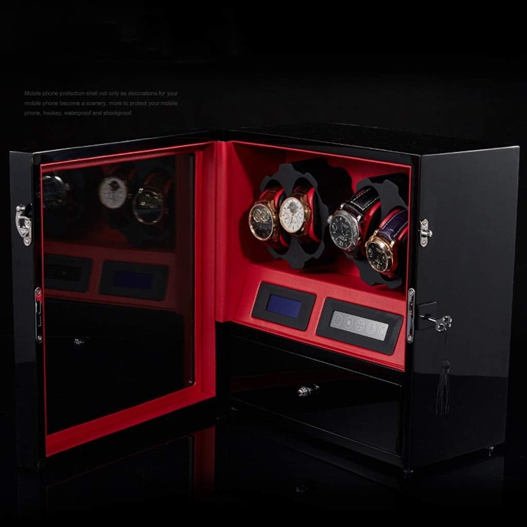 Watch Winders Watch Winder Boxes Automatic Rotate Watch Winder 4+5 Mute Motor Box for Automatic Watches Watch Box,A