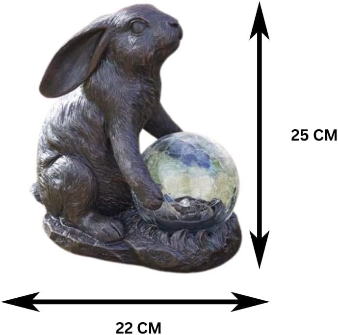 Garden Mile Solar Rabbit Light Statue, Outdoor LED Garden and Patio Ornament with Multicoloured Lights - Image 2