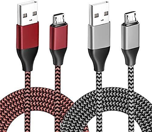 SISSFO Charger for PS4 Controller Charging Cable 2PCS 10FT Nylon Braided Micro USB 2.0 High Speed Data Sync Cord for Xbox One S/X, Playstation 4, PS4 Slim/Pro Controller Charger and Play Cord