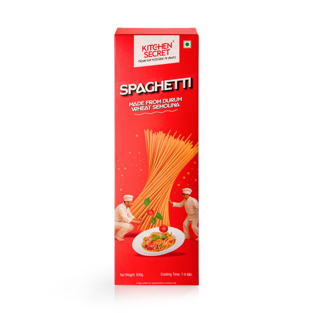 Kitchen Secret 100% Durum Wheat Semolina Spaghetti Pasta 500g, High in Protein, No Maida and 100% eggless, Easy to Cook, Taste of Italy-image-41