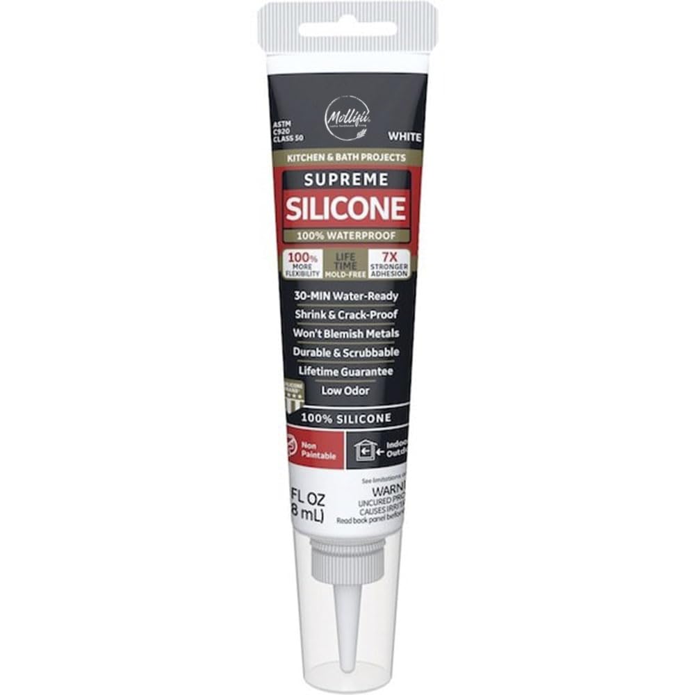 Silicone Kitchen & Bath Sealant- Squeeze, White, 2.8 Oz., Mfr: 2823400-A