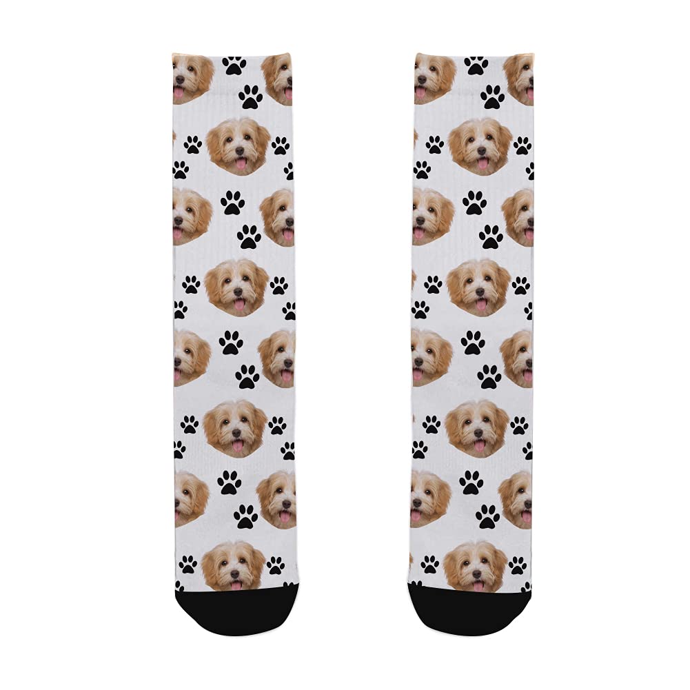 Custom Photo Pet Face Socks, Personalized Novelty Dog/Cat Face Socks for Mom, Dad