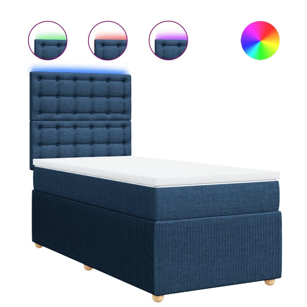 Brokky Boxspringbett mit Matratze Betten Mit Matratze Schlafzimmer Bett Boxspringbett Mit Matratze Blau 100x200 cm Stoff / 3294287