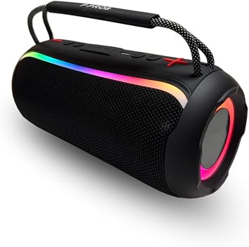 Coverzone RGB Işıklı Kablosuz Speaker Bluetooth Hoparlör Taşıma İpli Type-C Şarj Girişli Kampta Tatilde Taşınabilir Hoparlör Ofis ve Ev için USB ve TF Kart Girişli Kablosuz Hoparlör (Pro 8)