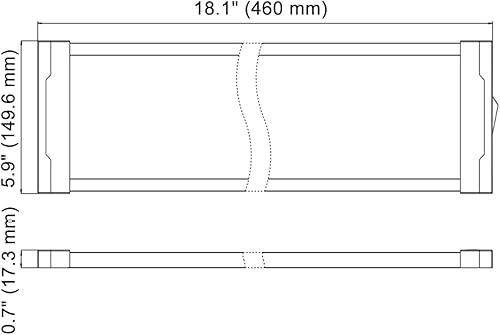 Miniatura 2 de Raycharm Lámpara LED interior para caravana y barco debajo del gabinete de 18.1 x 5.9 pulgadas, montaje en superficie, haz blanco frío de 6000 K