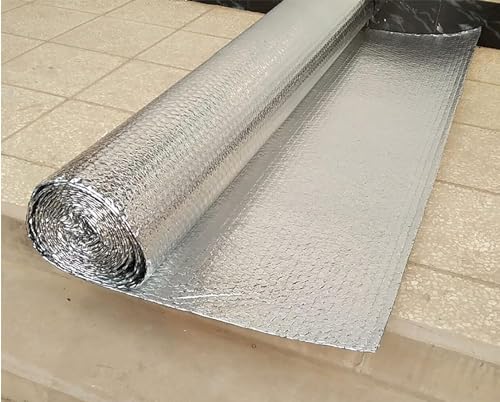 RhLLvJ Self-Adhesive Insulation Foil for Double Roofs, Insulation Rolls for Garages, Attics, Radiant Barrier(1*5m)