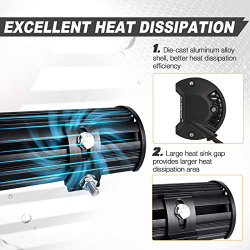 Auxbeam 20 Inch Led Light Bar 126W Light Bar With 42Pcs 3W Led Off Road Driving Lights Spot Flood Combo Beam For Jeep Driving Off Road Atv Suv Utv #TOP4