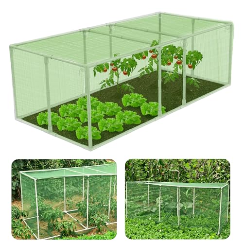 warmfarm 72 * 33 * 30 in Detachable Crop Cages for Garden, Plant Protection Tent with Garden Netting...