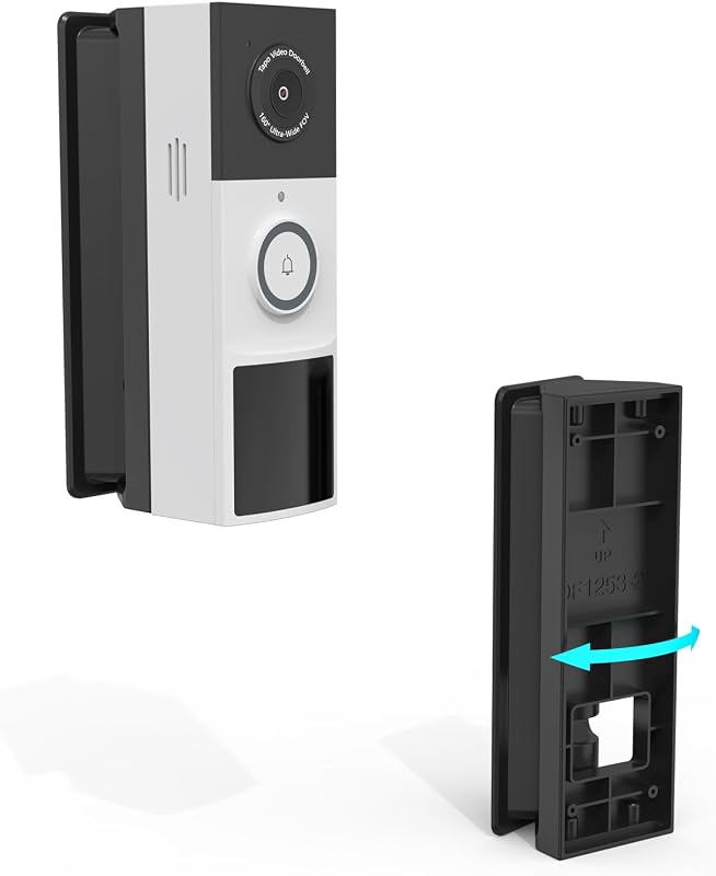 Adjustable Doorbell Mount for Tapo Doorbell Camera, 0-45 Degree R/L Angle Mount Compatible with Tapo D210/D225/D235/TD21 Model, Black