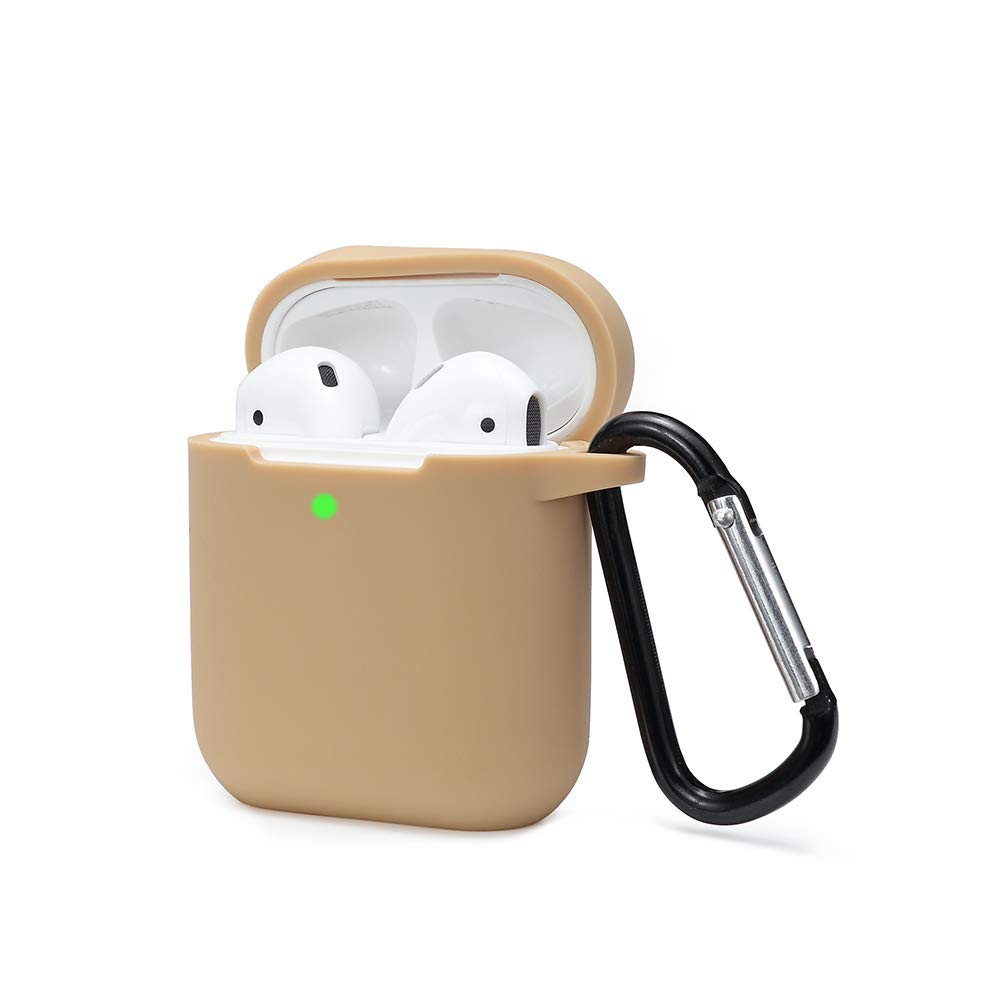 Silicona Compatible con AirPods 2 & 1, Fundas Protectora de Silicona para AirPods 2 & 1, LED Frontal Visible, Funciona con Carga inalámbrica, con Mosquetón, Translúcido — view 8